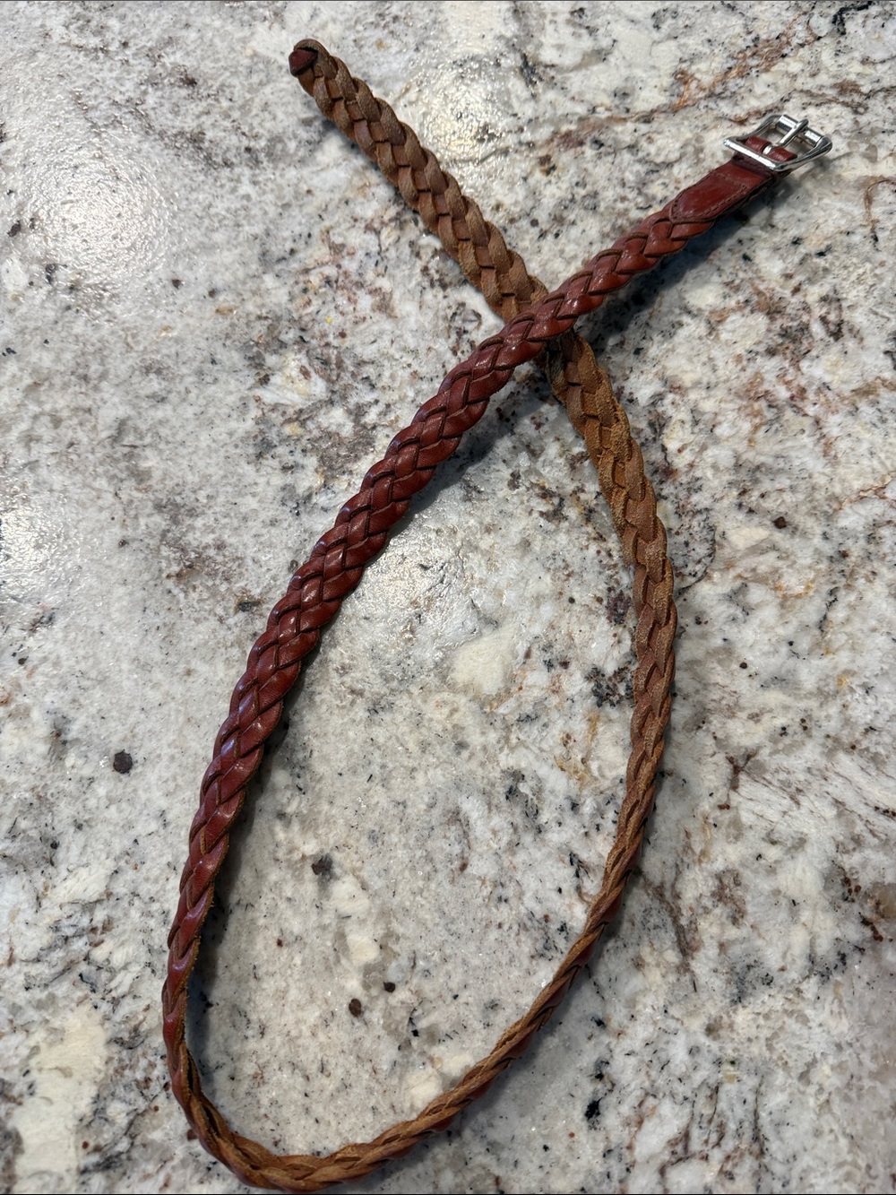 Braided Leather Belt - Brown